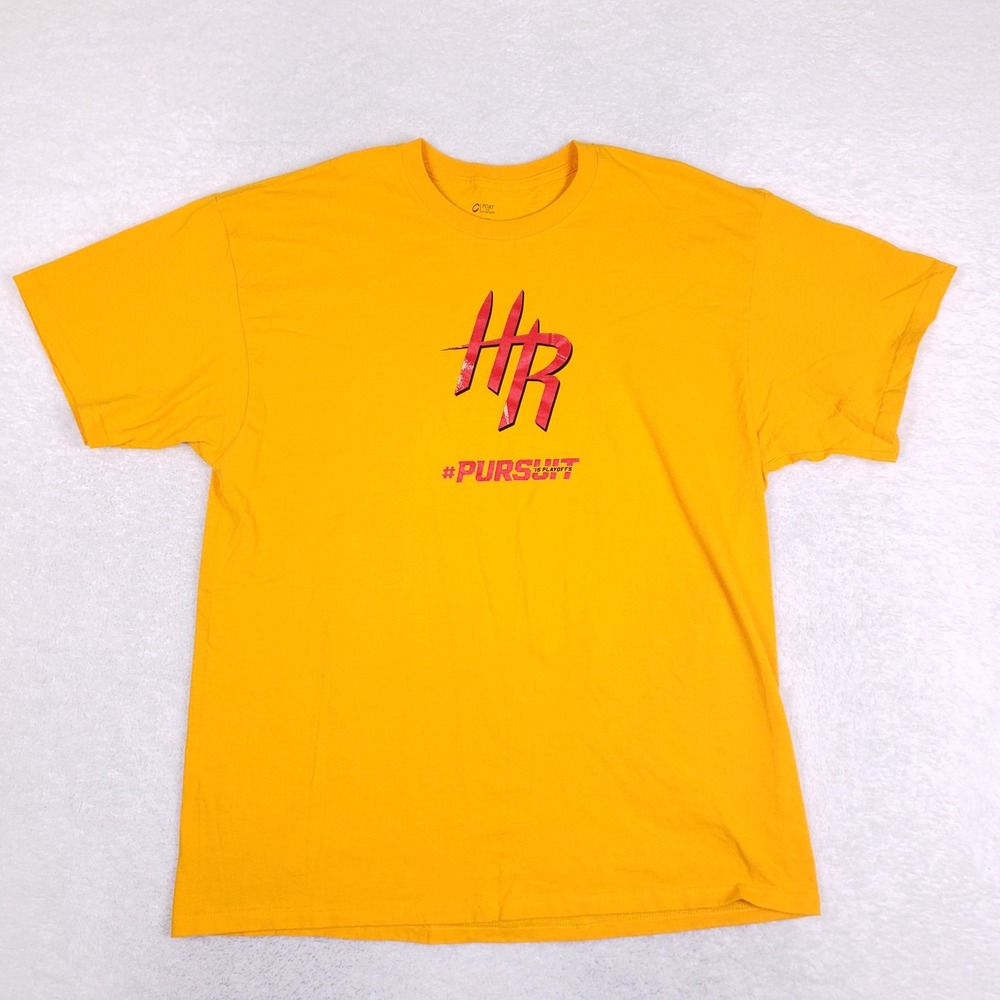 Port and Company Houston Rockets Pursuit 15 Playoffs Shirt 2XL Yellow NBA
